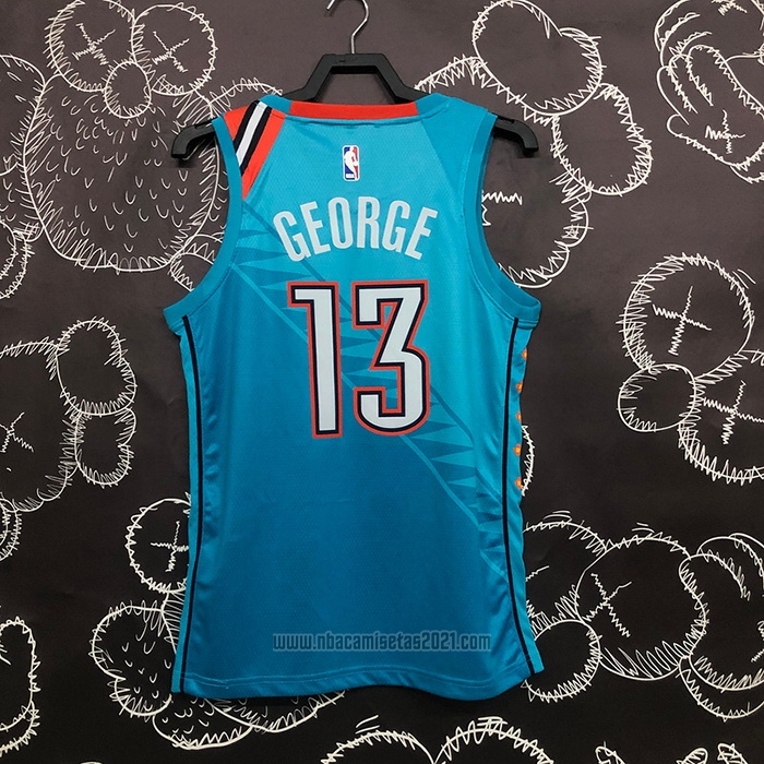 Camiseta Oklahoma City Thunder Paul George #13 Ciudad 2018-19 Azul